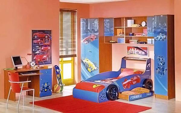 Furniture and interior items for a boy