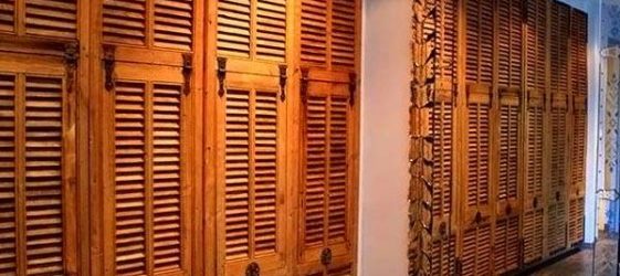 Louvered doors in vintage style