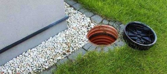 Drainage system around the house: drainage device