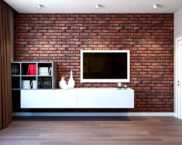 Brick wall in the interior: brick wallpaper