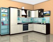 Corner kitchens: design, photo