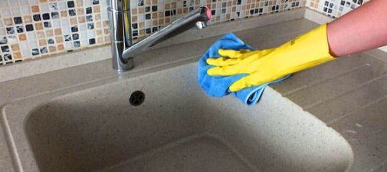 How to clean an artificial stone sink