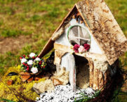 DIY decorative house made of natural materials